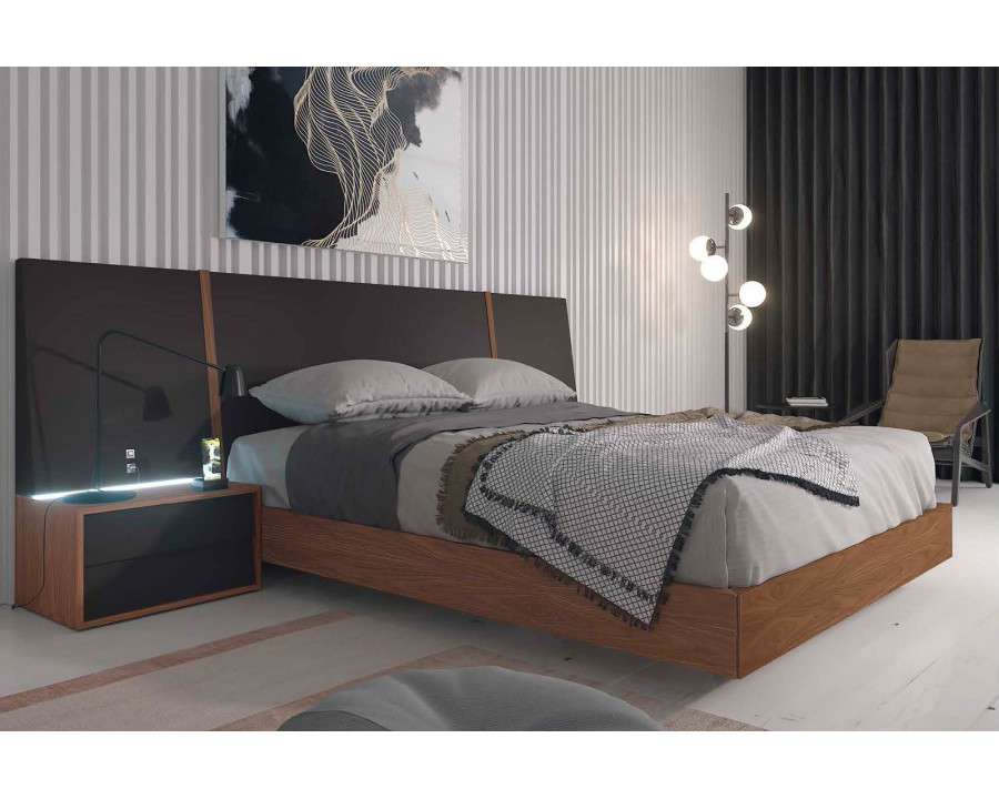 Garcia Sabate Air King Size Headboard with Light - Grafito Matt/Nogal Nature