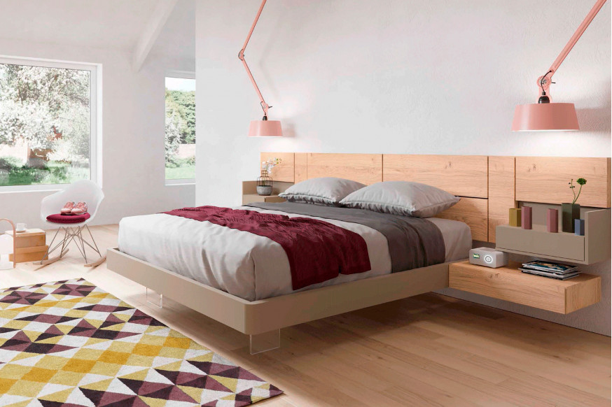 Garcia Sabate™ Class Queen Size Bed Frame - Roble Montana