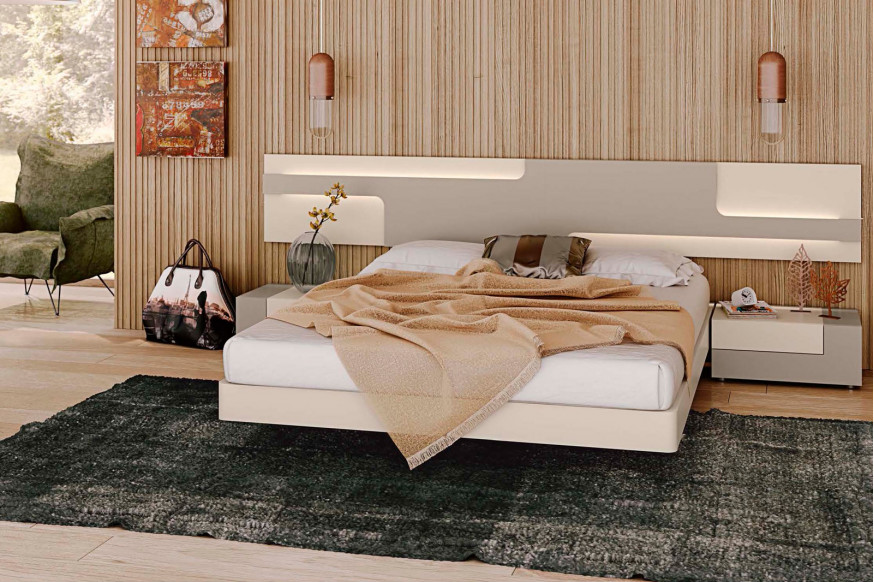 Garcia Sabate™ Pop King Size Headboard with Light - Cuerda Matt/Arena Matt