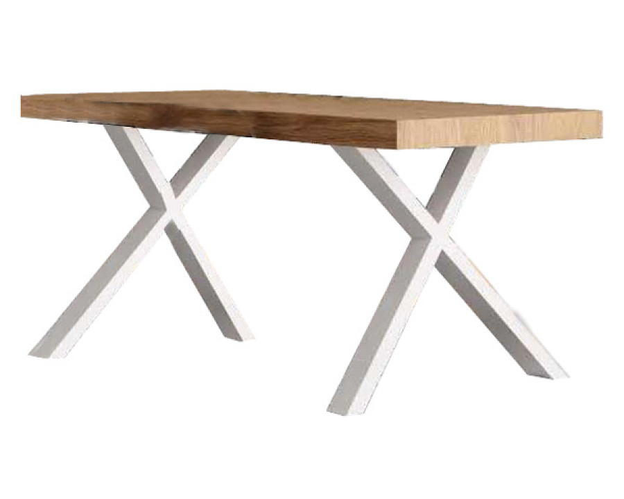 Garcia Sabate Laurel & Hardy "X" 140cm Dining Table - Natural Wood, Lacquer Matt Legs