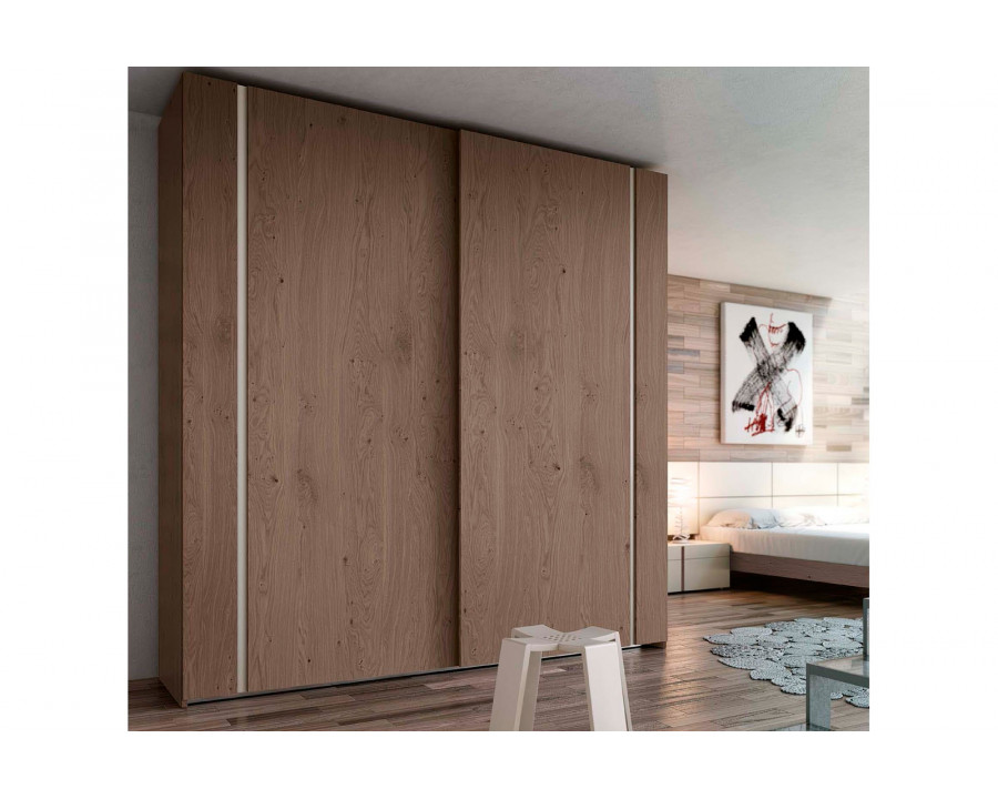 Garcia Sabate One 2 Sliding Door Straight Wardrobe - Roble Humo/Piedra Matt