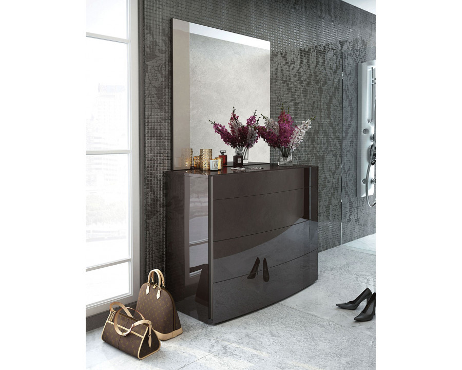 Garcia Sabate Barcelona 120cm Single Dresser - Chocolate/Arena High Gloss