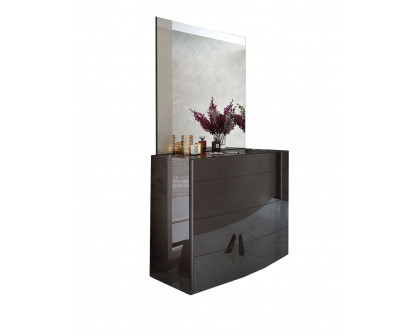 Garcia Sabate Barcelona 120cm Single Dresser - Chocolate/Arena High Gloss