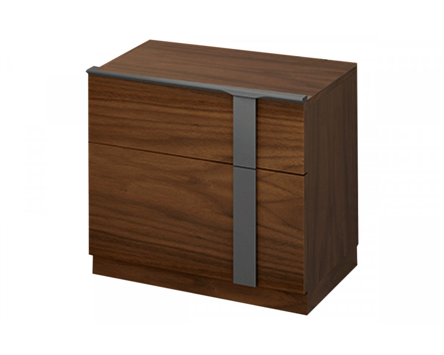 Garcia Sabate - Palma 2 Drawers Nightstand in Dark Gray High Gloss/Walnut