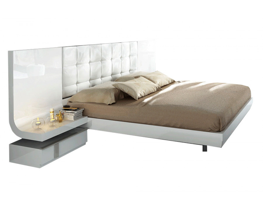 Garcia Sabate Granada King Size Bed - White High Gloss/Arena High Gloss