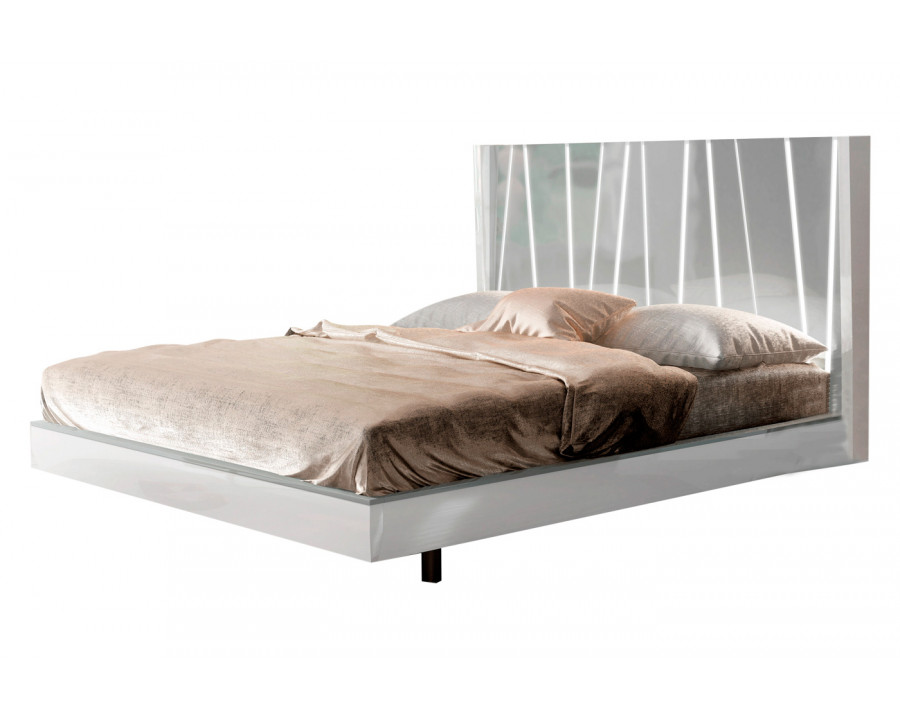 Garcia Sabate Ronda Dali King Size Bed - White High Gloss/Light Gray