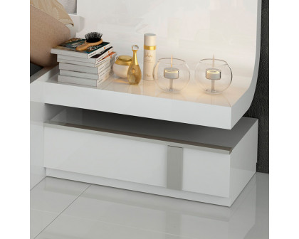 Garcia Sabate Granada Left Nightstand - White High Gloss/Arena High Gloss