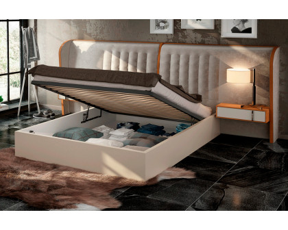 Garcia Sabate - Cadiz Queen Size Bed with Storage in Arena Matt/Nogal Natural