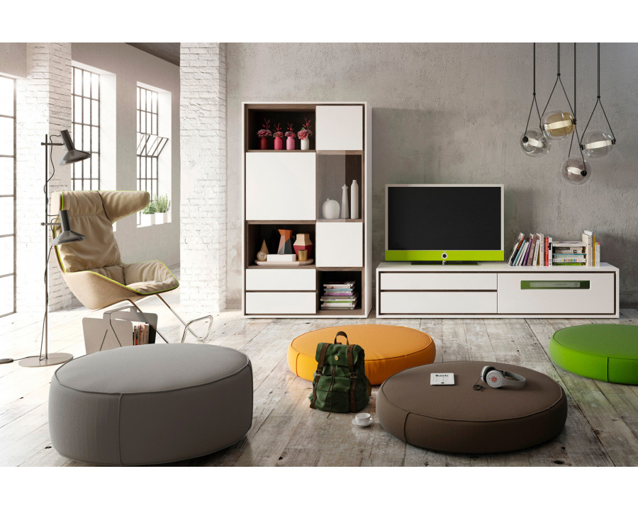 Garcia Sabate - Laurel Composition 1 TV Stand in Blanco Matt/Nogal Stone