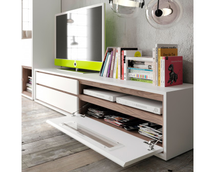 Garcia Sabate - Laurel Composition 1 TV Stand in Blanco Matt/Nogal Stone