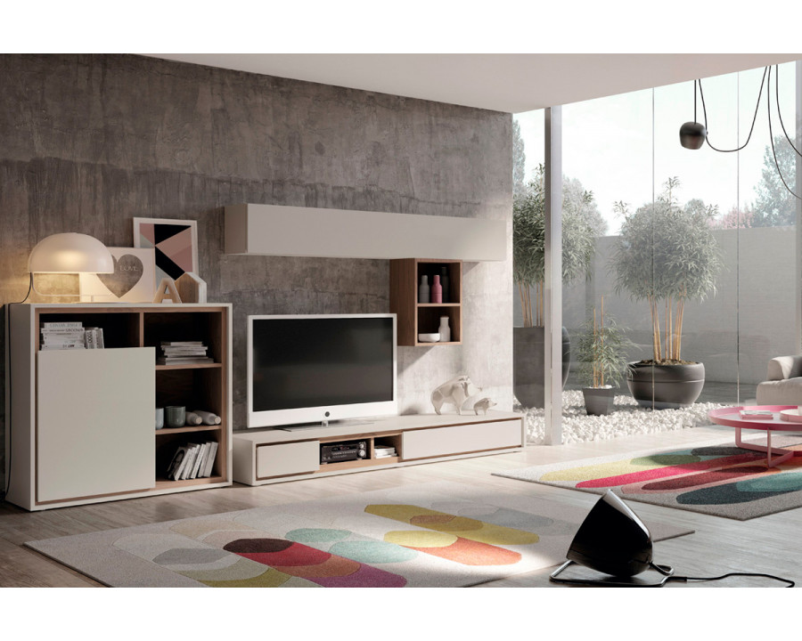 Garcia Sabate - Laurel Composition TV Stand in Piedra Matt/Nogal Stone