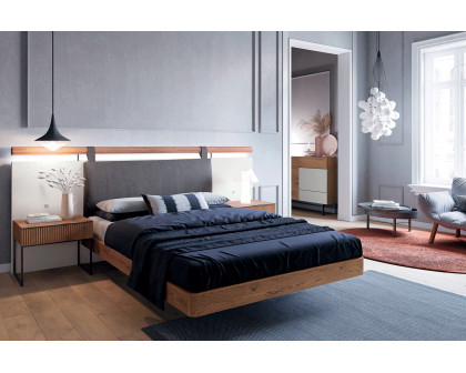 Garcia Sabate Aro Class Metacrilato Queen Size Bed Frame - Roble Humo