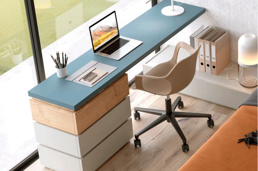 Garcia Sabate™ YM111 Complete Desk - Piedra Matt/Blue Marine/Roble Montana