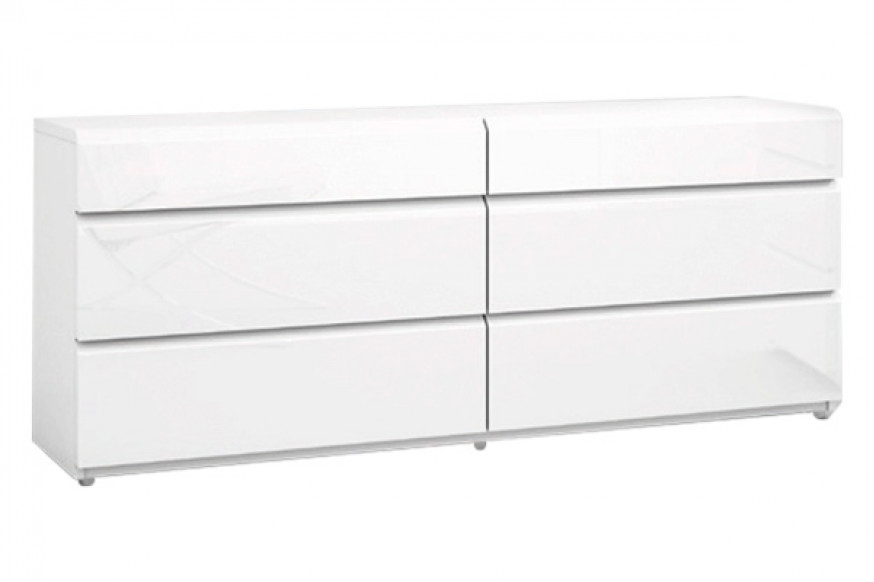 Garcia Sabate™ Sara 6 Drawers Double Dresser - White High Gloss