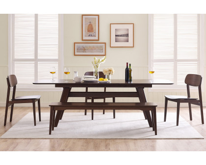 Greenington Currant 72 - 92" Extendable Dining Table - Black Walnut, Bamboo