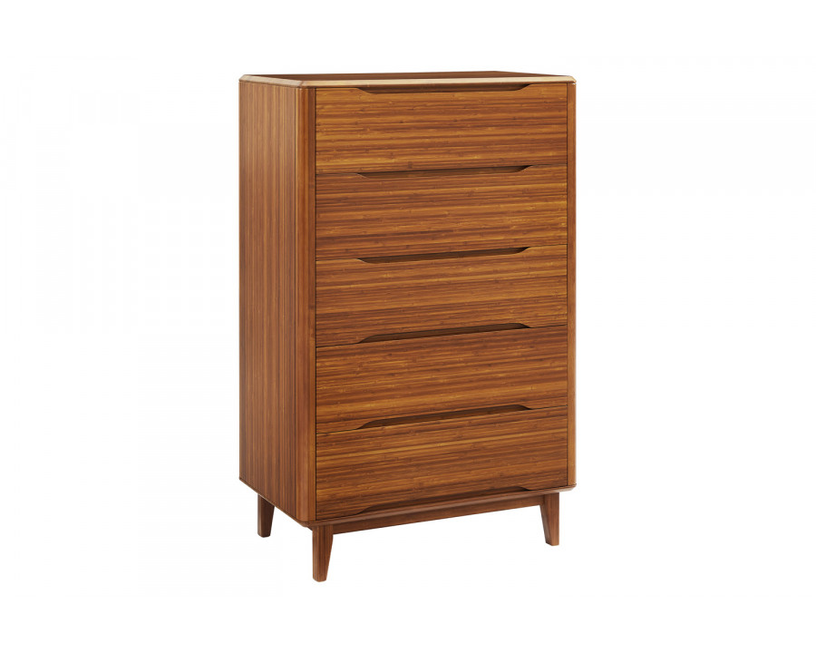 Greenington Currant Five Drawer High Chest - Amber, Solid Moso Bamboo