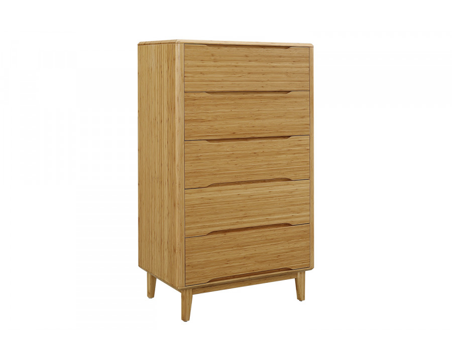 Greenington Currant Five Drawer High Chest - Caramelized, Bamboo