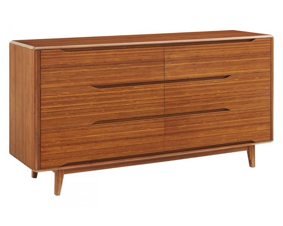 Greenington Currant Six Drawer Double Dresser - Amber, Solid Moso Bamboo