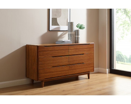 Greenington Currant Six Drawer Double Dresser - Amber, Solid Moso Bamboo