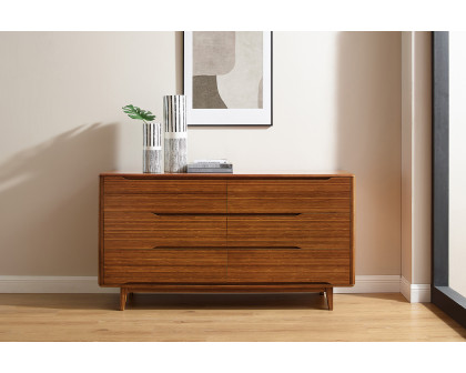 Greenington Currant Six Drawer Double Dresser - Amber, Solid Moso Bamboo