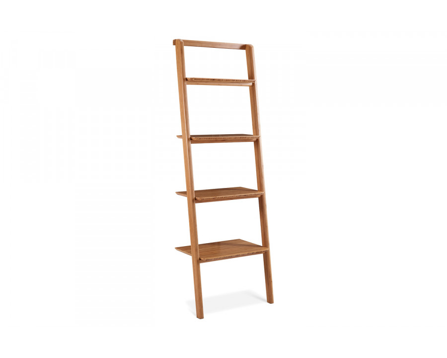 Greenington Currant Leaning Bookshelf - Caramelized, Bamboo