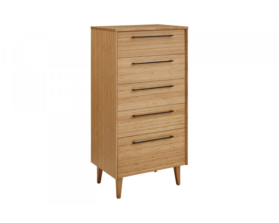 Greenington - Sienna Five Drawer High Chest in Caramelized, Bamboo