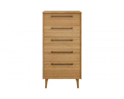 Greenington - Sienna Five Drawer High Chest in Caramelized, Bamboo