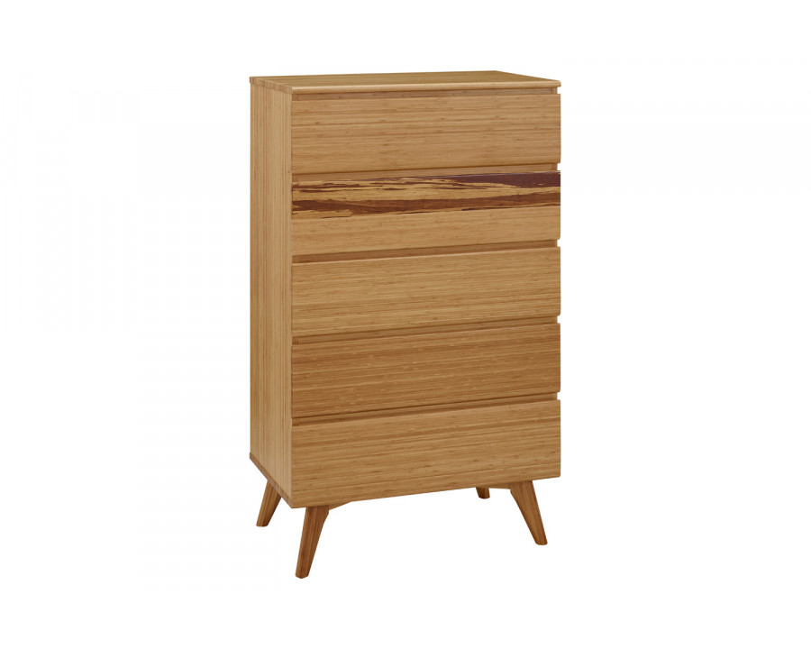 Greenington Azara Five Drawer High Chest - Caramelized, Bamboo