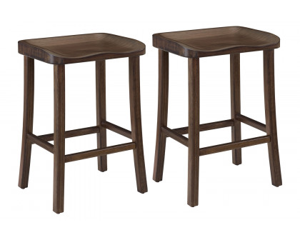 Greenington Tulip Counter Height Stool Set of 2 - Black Walnut, Bamboo