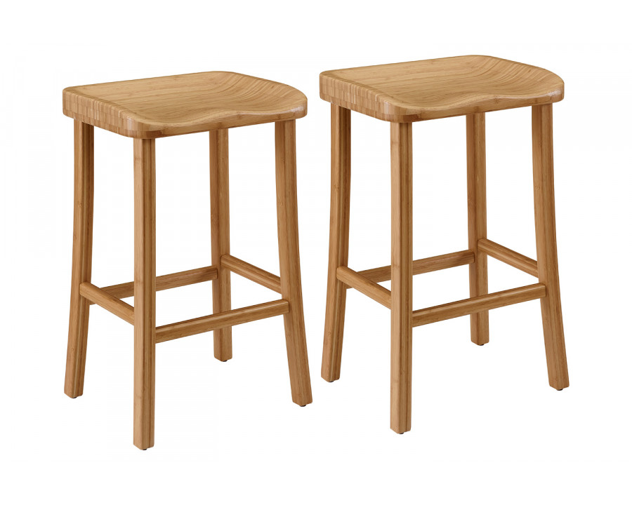 Greenington Tulip Bar Height Stool Set of 2 - Caramelized, Bamboo