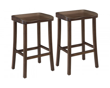 Greenington Tulip Bar Height Stool Set of 2 - Black Walnut, Bamboo