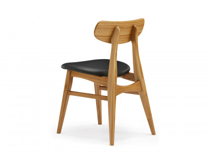 Greenington - Cassia Dining Chair With Leather Seat Set of 2 in Caramelized, Bamboo