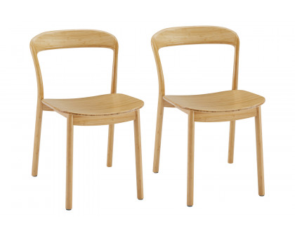 Greenington - Hanna Dining Chair Bamboo Seat Set of 2 in Wheat, Solid Moso Bamboo