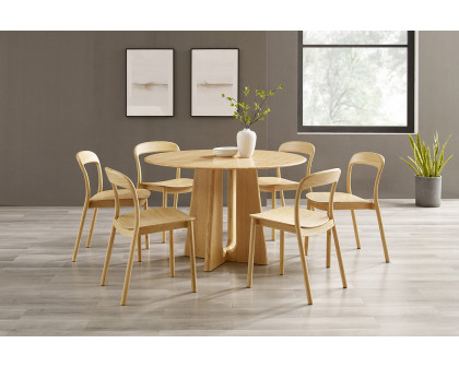 Greenington - Hanna Dining Chair Bamboo Seat Set of 2 in Wheat, Solid Moso Bamboo