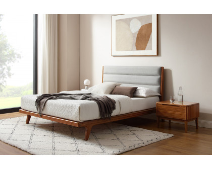 Greenington Mercury Upholstered Platform Bed - Amber, Queen Size