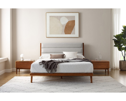 Greenington Mercury Upholstered Platform Bed - Amber, Queen Size