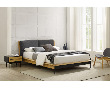 Greenington Santa Cruz Platform Bed With Fabric - Wheat, California King Size