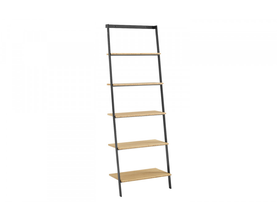 Greenington - Santa Cruz Leaning Shelf in Wheat, Solid Moso Bamboo/Metal