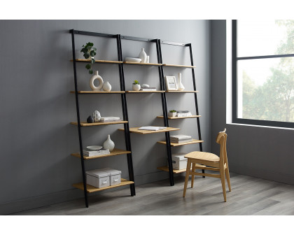 Greenington - Santa Cruz Leaning Shelf in Wheat, Solid Moso Bamboo/Metal