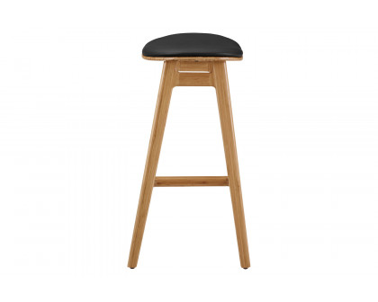 Greenington - Skol Counter Height Stool With Leather Seat Set of 2 in Caramelized, Bamboo