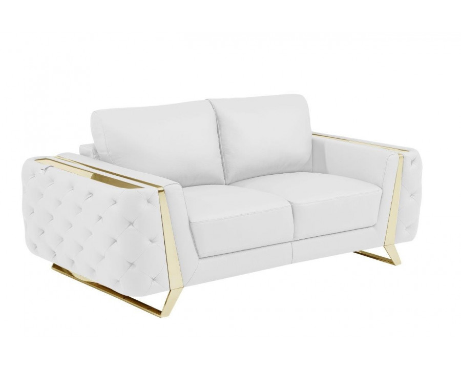 GUF 1050 Loveseat - White, Genuine Italian Leather