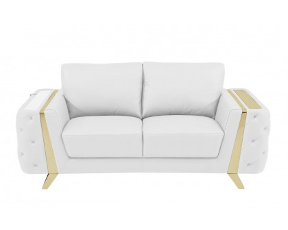 GUF 1050 Loveseat - White, Genuine Italian Leather