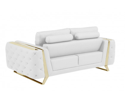 GUF 1050 Loveseat - White, Genuine Italian Leather