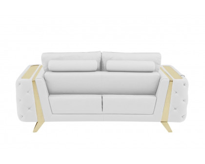 GUF 1050 Loveseat - White, Genuine Italian Leather