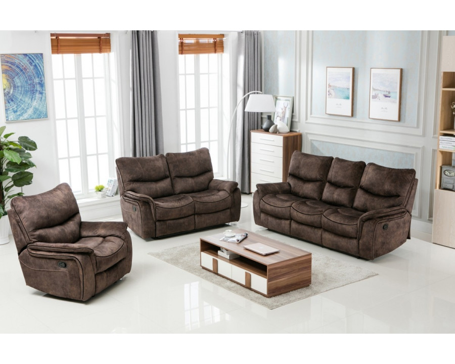 GUF - 7167 Sofa Set in Dark Brown, Palomino