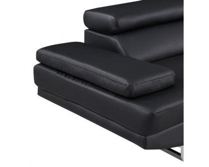 GUF 8136 Right Facing Sectional - Black, Leather