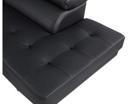 GUF 8136 Right Facing Sectional - Black, Leather