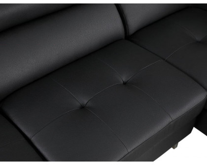 GUF 8136 Right Facing Sectional - Black, Leather