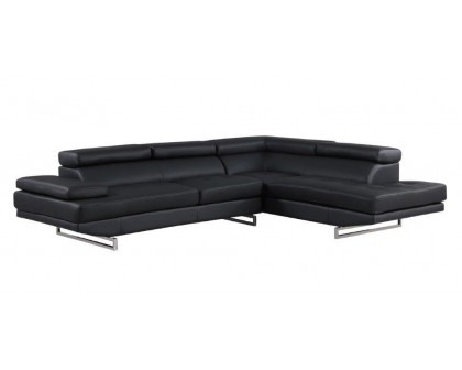 GUF 8136 Right Facing Sectional - Black, Leather