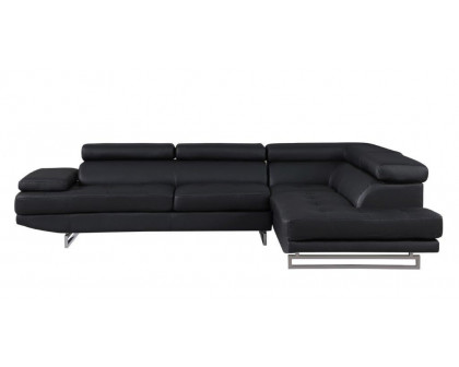 GUF 8136 Right Facing Sectional - Black, Leather